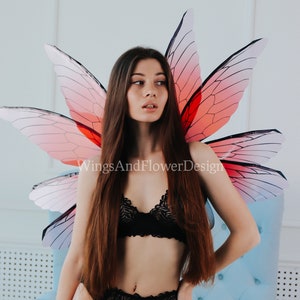 Red butterfly wings, elf wings, fairy wings, wings Photo Prop, wedding wings, butterfly fairy wings, fantasy halloween, magical fairy