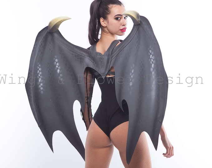 Large Black Dragon Wings, Cosplay Costume, Festival Outfit