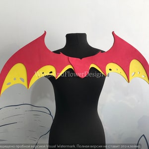 Small Red Yellow Dragon Wings: Cosplay Devil Wings