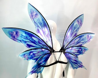 Blue butterfly wings, blue butterfly fairy wings, costume wings, blue fairy wings, Pink Swallowtail, Halloween