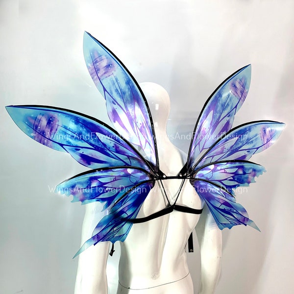 Blue butterfly wings, blue butterfly fairy wings, costume wings, blue fairy wings, Pink Swallowtail, Halloween