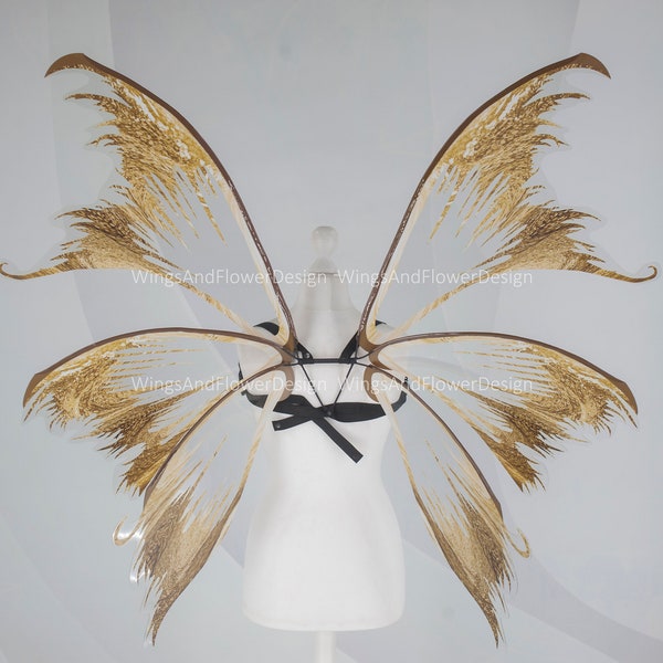 Gold Swallowtail Butterfly Wings: Fairy Festival Costume Wings