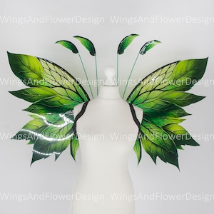 Butterfly green forest fairy leaves wings, fairy wings, wings Photo Prop, wedding wings, butterfly magical fairy wings, fantasy halloween