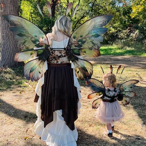 Forest Fairy Wings for mother adult and child: Brown, Red, Green Photo Prop
