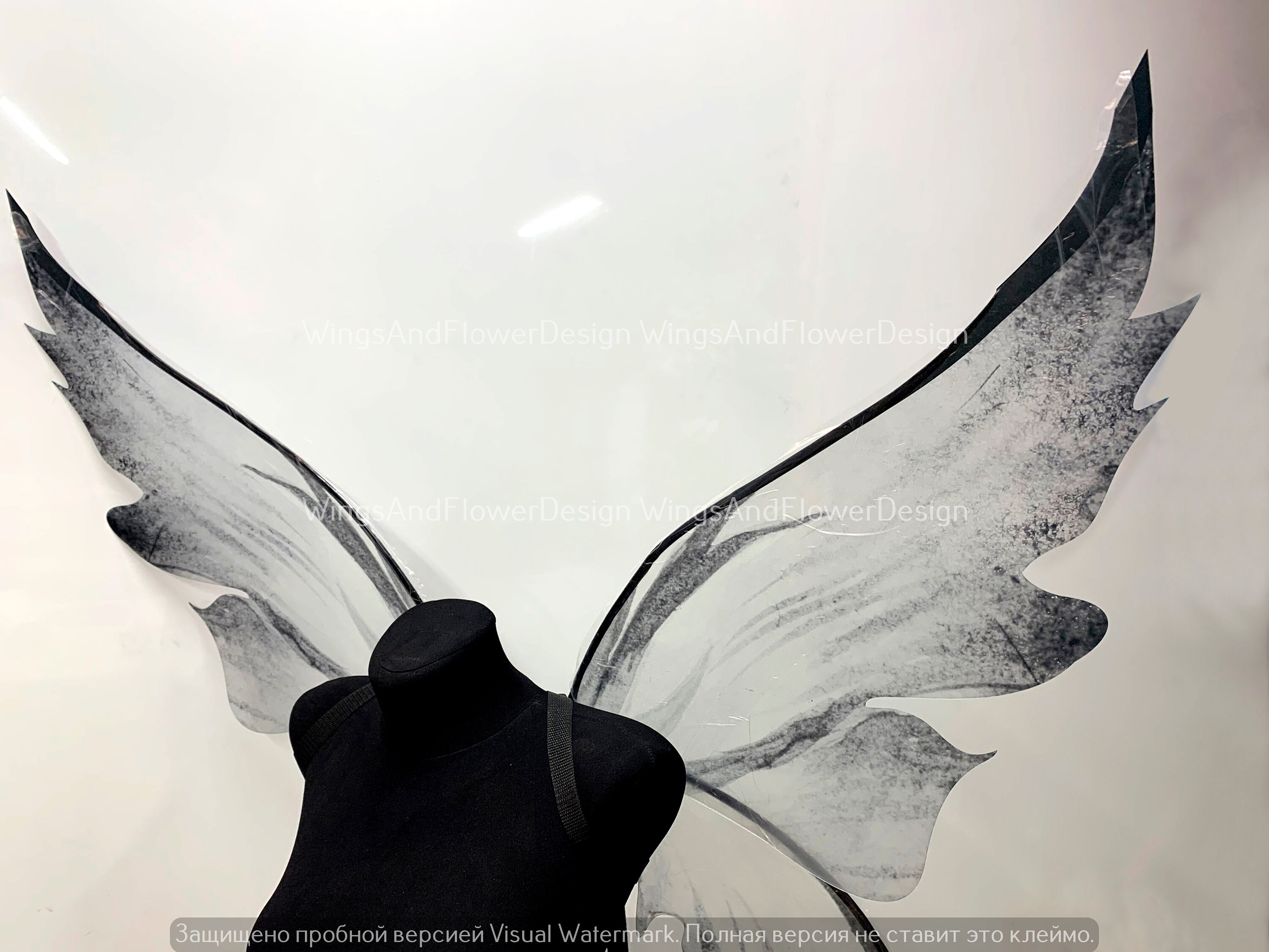 Black Fairy Wings: Butterfly Elf Wings, Halloween Costume Photo 