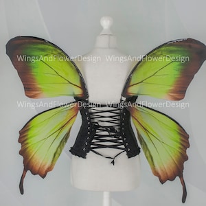 Butterfly green wings, forest fairy wings, fairy wings, wings Photo Prop, wedding wings, butterfly magical fairy wings, fantasy halloween