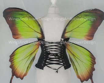 Butterfly green wings, forest fairy wings, fairy wings, wings Photo Prop, wedding wings, butterfly magical fairy wings, fantasy halloween