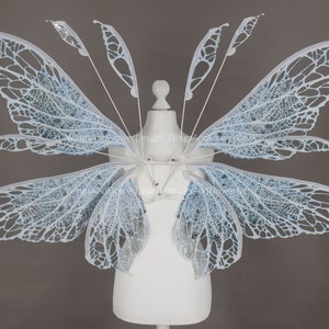 White butterfly wings, butterfly fairy wings, costume wings, Fairy wings, Blue Swallowtail, Blue wings, halloween
