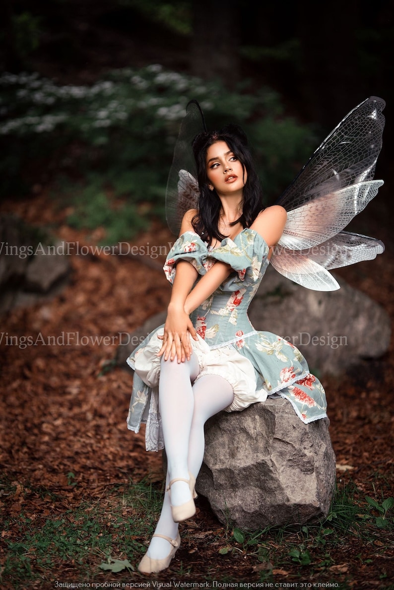 Transparent wings, moth wings, butterfly wings, elf wings, butterfly fairy wings, fantasy Halloween fantasy, magical fairy clear wings 