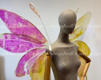 Iridescent Rainbow Fairy Wings: Halloween Costume, Cosplay Wings