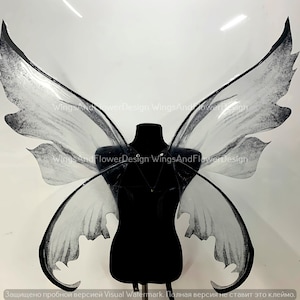 Black Fairy wings, butterfly wings, Black elf wings, wings Photo Prop, Black butterfly fairy wings, fantasy halloween fantasy, magical fairy