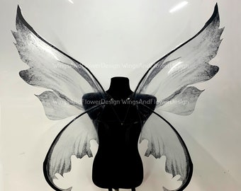 Black Fairy wings, butterfly wings, Black elf wings, wings Photo Prop, Black butterfly fairy wings, fantasy halloween fantasy, magical fairy