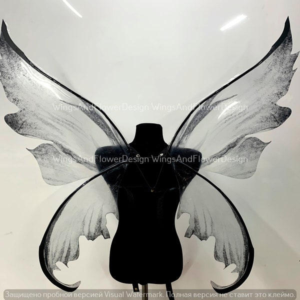 Black Fairy Wings: Butterfly Elf Wings, Halloween Costume Photo Prop fairy dress
