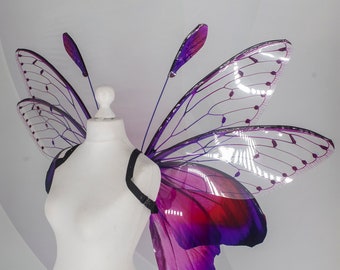Pink butterfly wings, pink purple  butterfly fairy wings, costume wings, pink fairy wings, Pink Swallowtail, Halloween
