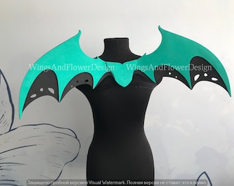 Small Dragon Wings: Black & Green, Cosplay Photo Prop