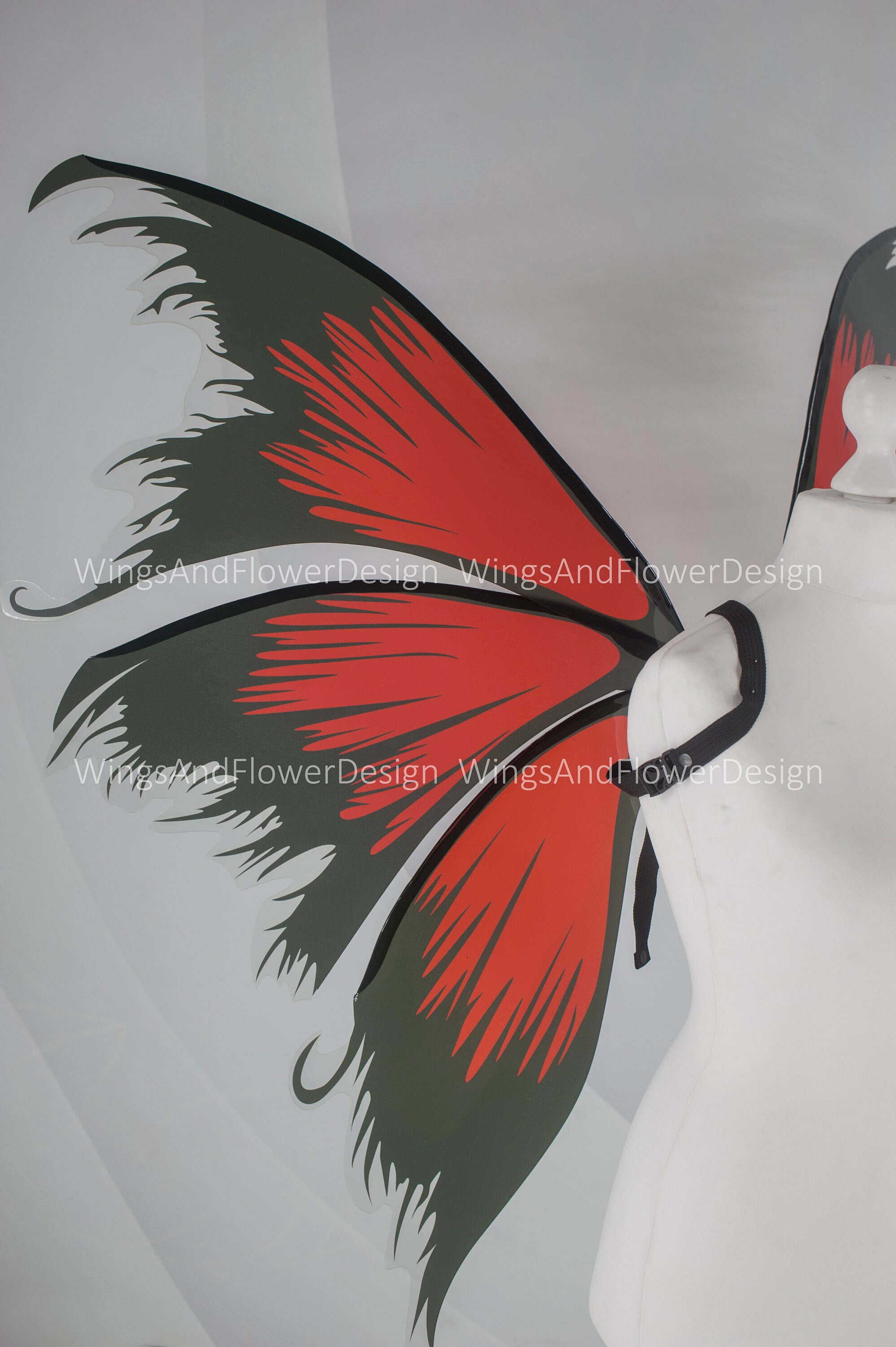Red & Black Swallowtail Butterfly Wings: Costume Fairy Wings
