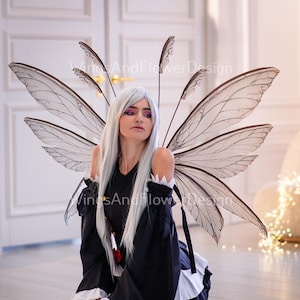 Fantasy butterfly brown gray elf fairy wings, wings Photo Prop, fantasy halloween, magical fairy Carnival Holiday Costume Accessories wings