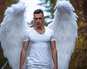 White angel wings, angel wings, wedding wings,  giant sexy wings, wings cosplay, Christmas angel, Lucifer wings