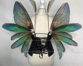 Small Iridescent Butterfly Wings Photo Prop dress adult: Rainbow Fairy Costume