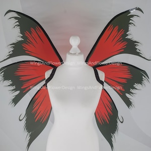 Black Red Swallowtail butterfly wings, butterfly fairy wings, costume wings, Fairy wings, Red black Swallowtail, halloween