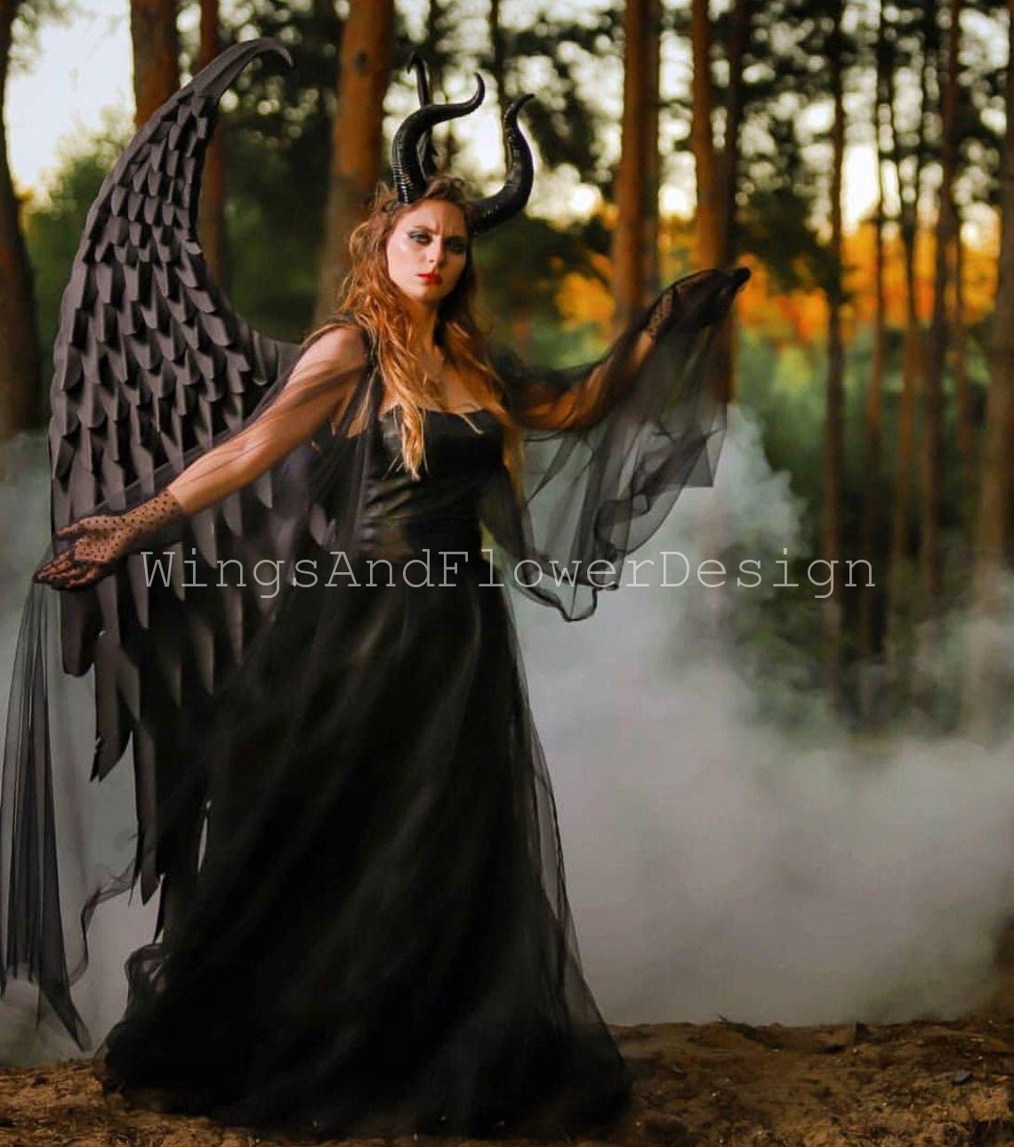 Black Angel Wings Costume: Handmade Eva Foam Maleficent Wings