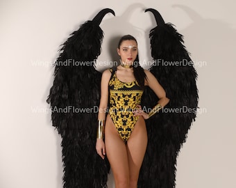 Black Angel Wings Costume: Carnival, Halloween, Photo Prop
