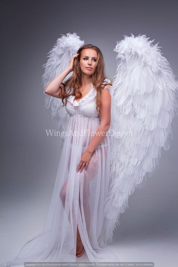 White angel wings angel wings wedding wings Victoria secret - Etsy ...