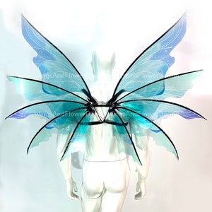 Blue Turquoise Butterfly Wings: Dragonfly Fairy Costume Wings