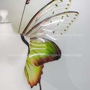 Butterfly green wings, forest fairy wings, fairy wings, wings Photo Prop, wedding wings, butterfly magical fairy wings, fantasy halloween image 7