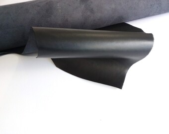 Black Matte leather hides skins genuine cowhides Leather craft 1.2 mm Thick