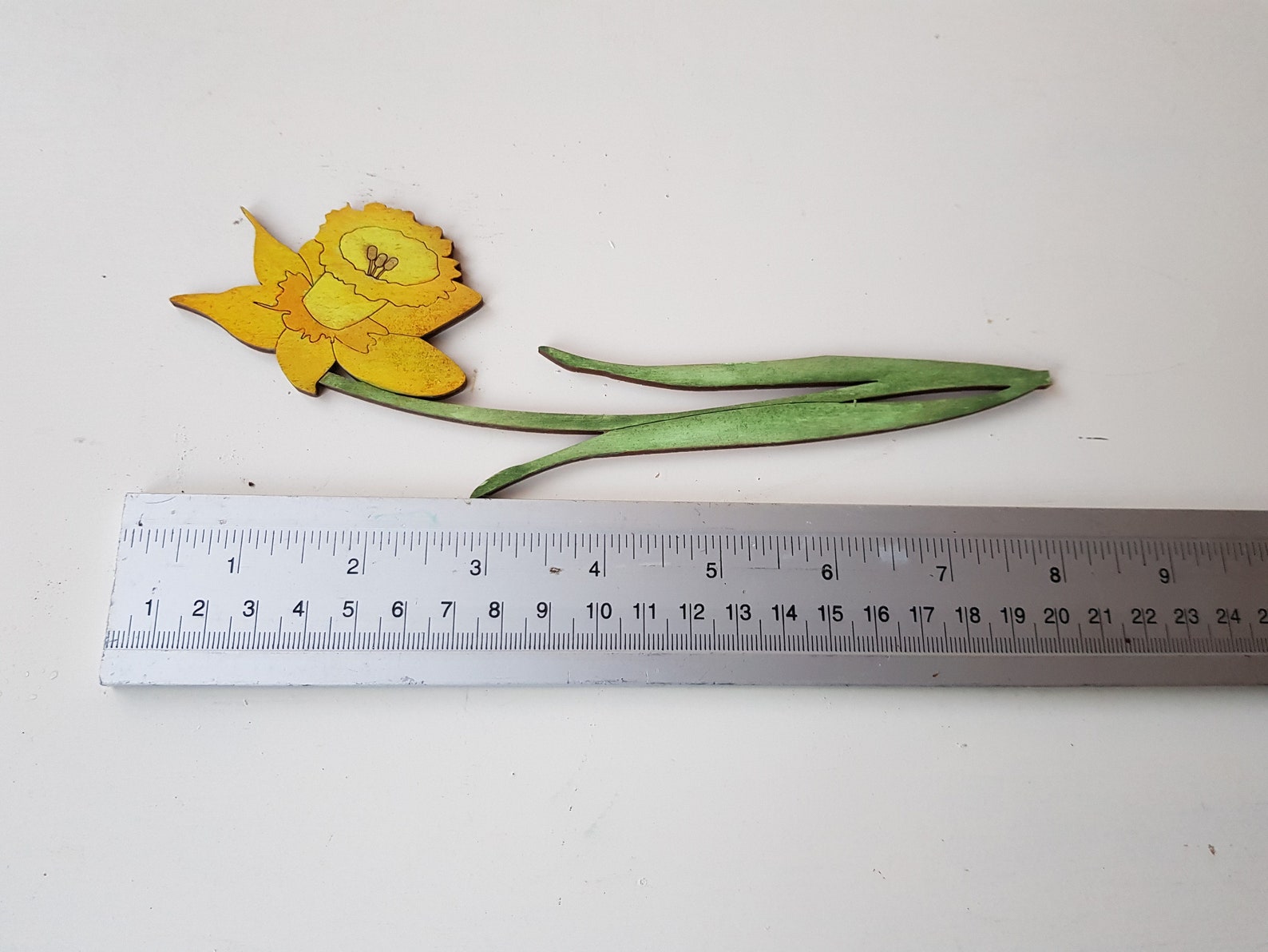 Wooden Daffodil flower painted personalised gift Etsy