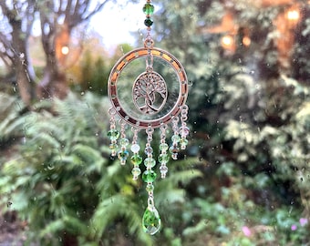 Tree of life crystal suncatcher