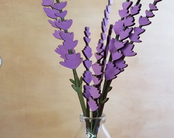Lavender wooden flowers set, home decor