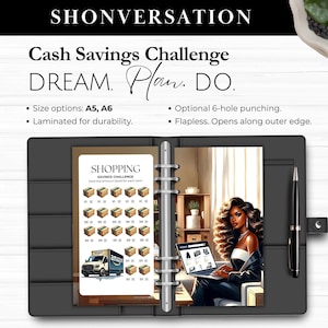 Online Shopping Savings Challenge Envelopes Set, Laminated Cash Envelope Inserts, A5 A6 Personal Budget Binder Cash Stuffing, Sinking Funds