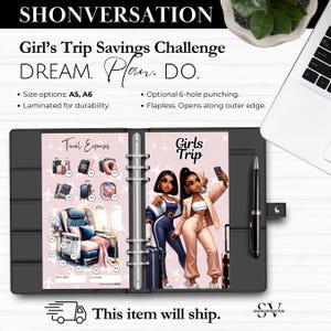 6pc Savings Challenge, Laminated Sinking Funds Tracker, A5 A6 Cash Stuffing, Girls Trip Travel Vacation Savings, Budget Binder Envelopes