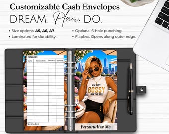 Cash Savings Challenge Budget Envelopes, Sinking Funds, Black Girl Magic Cash Stuffing - A5 A6 A7