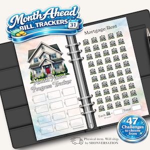 Month Ahead Savings Challenge Envelopes, Laminated Sinking Funds Tracker, A6 A5 Cash Stuffing