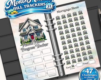 Month Ahead Savings Challenge Envelopes, Laminated Sinking Funds Tracker, A6 A5 Cash Stuffing