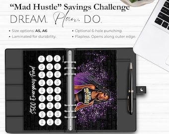 Emergency Fund Savings Challenge, Laminated Reusable Sinking Funds Tracker, A5 A6 Cash Stuffing, 1,000 Rainy Day Budget Binder Cash Envelope