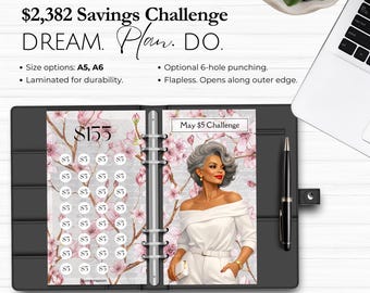 12 Month Senior Savings Challenge Cash Envelopes, Laminated A5 A6 Challenge