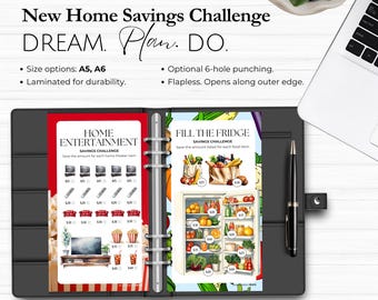 Home Savings Challenge Envelopes, Budget Cash Envelopes