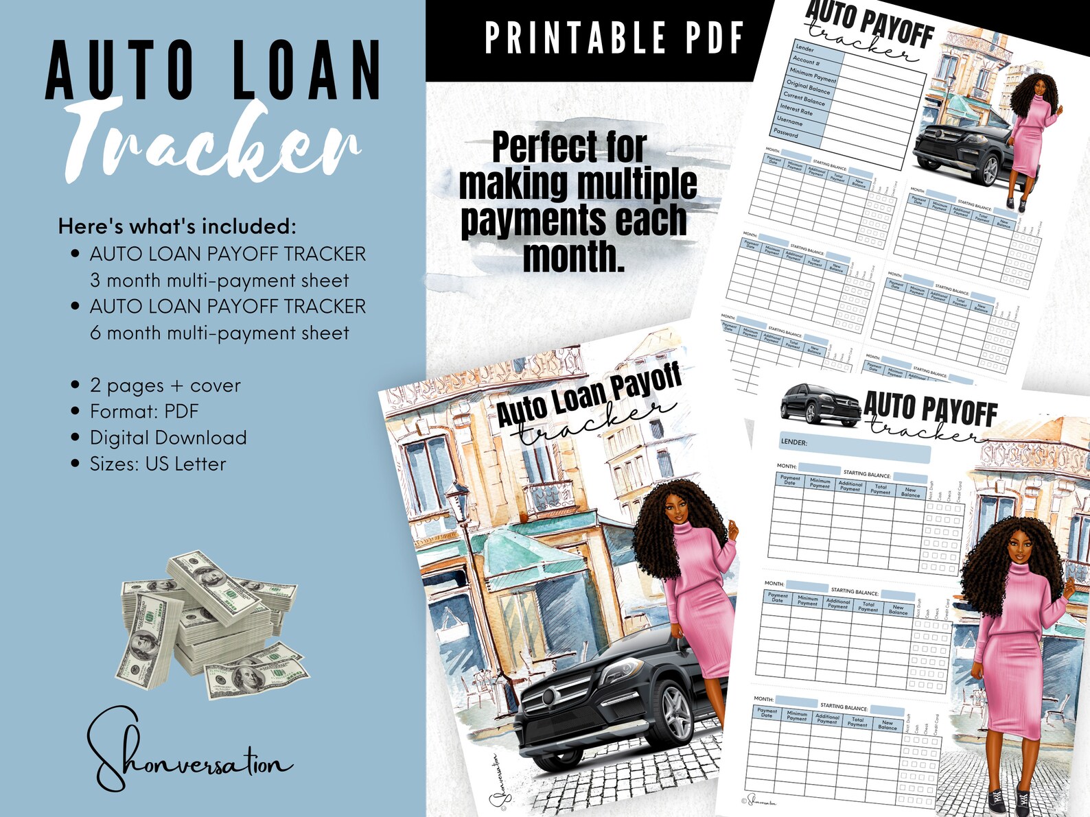 Car Loan Payoff Tracker Auto Loan Payment Tracker Debt Etsy