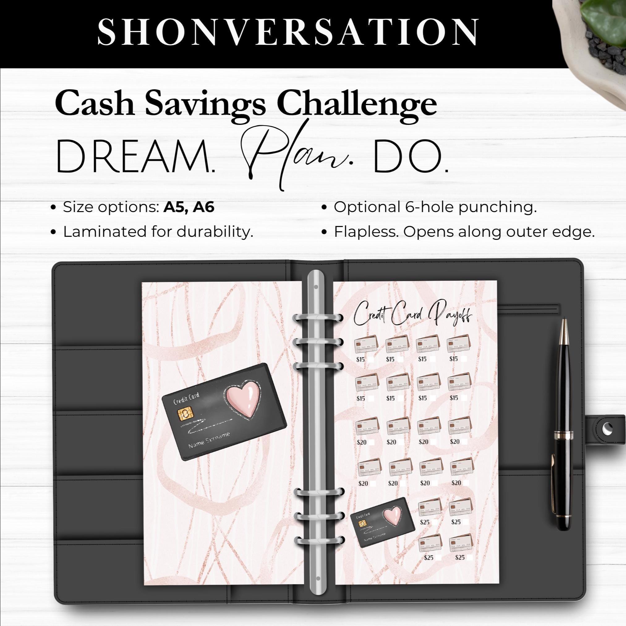 A5 A6 Savings Challenge Envelopes, Laminated Sinking Funds Tracker, Cash Stuffing, Grocery Gas Household, Low Income Savings, Emergency Fund