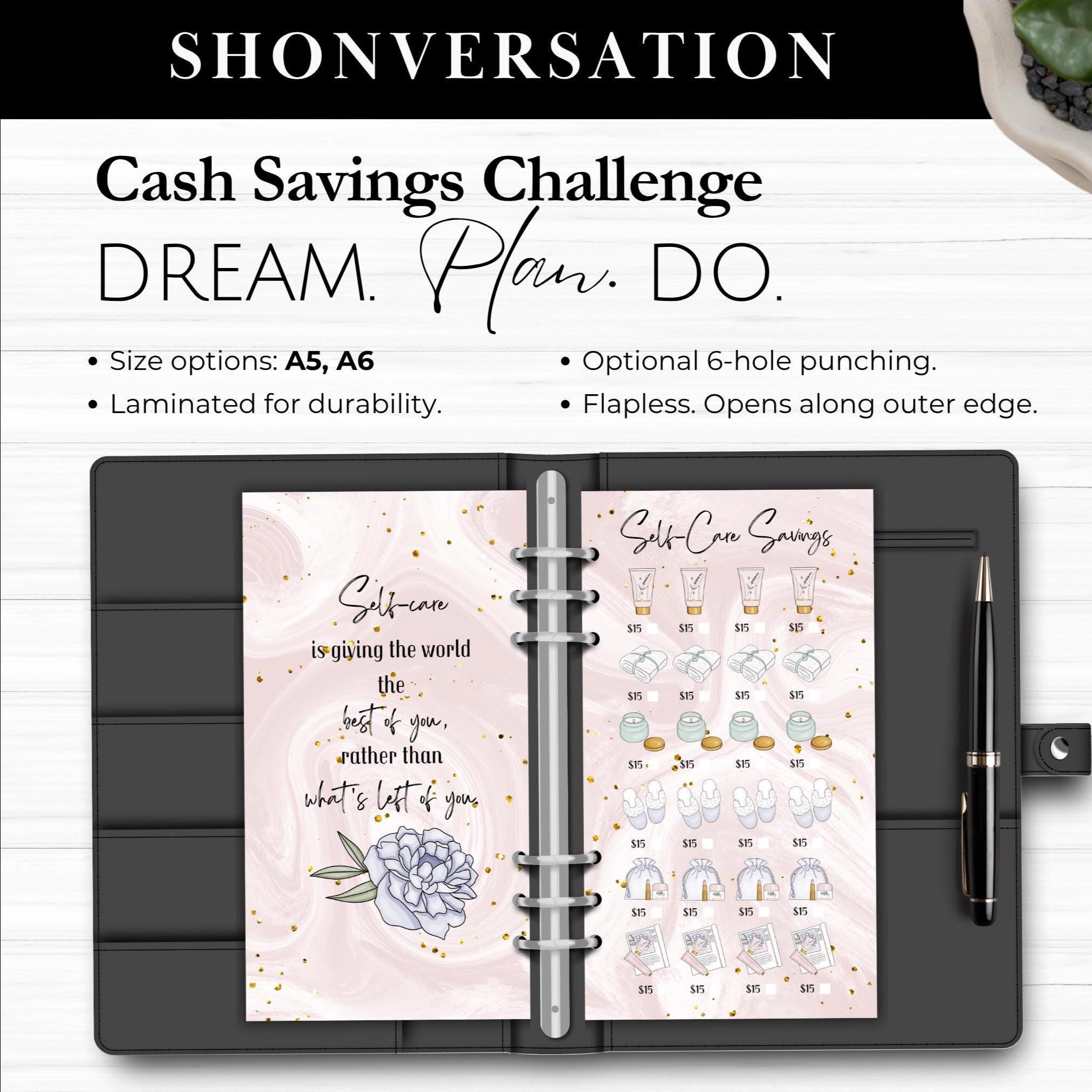A5 A6 Savings Challenge Envelopes, Laminated Sinking Funds Tracker, Cash Stuffing Budget, Low Income Savings Challenges, Emergency Fund