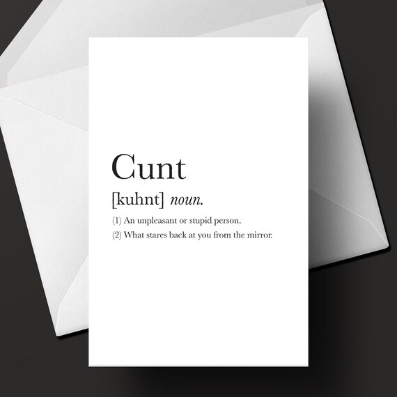 Cunt Definition Any Event Card Etsy