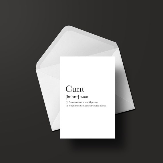 Cunt Definition Any Event Card Etsy