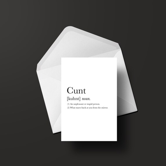 Cunt Definition Any Event Card Etsy Cunt Definition Any Event Card Etsy