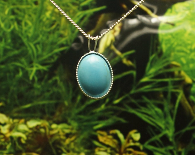 Turquoise Pendant Sterling Silver Malachite Pendant and Chain Options