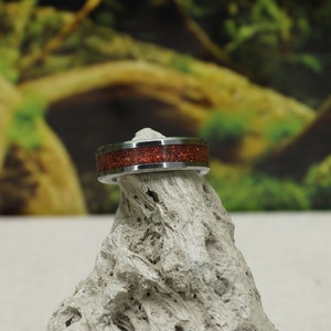 Pet Ashes Ring: Copper Glitter Tungsten Memorial Jewelry