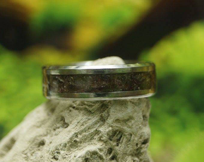 Garnet Tungsten Wedding Band - 4 mm, 6 mm or 8 mm wide rings - Unique Ring